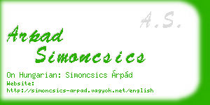arpad simoncsics business card
