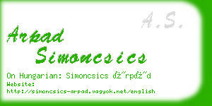 arpad simoncsics business card